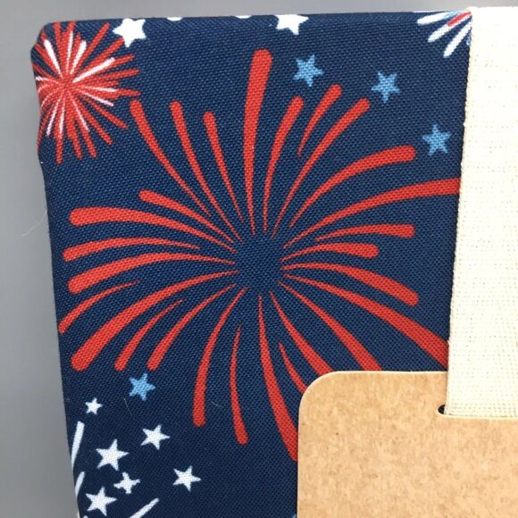 Williamstown 4th of July Fireworks Tablecloth 60x120 Easy Care Blue Red White - Picture 6 of 14